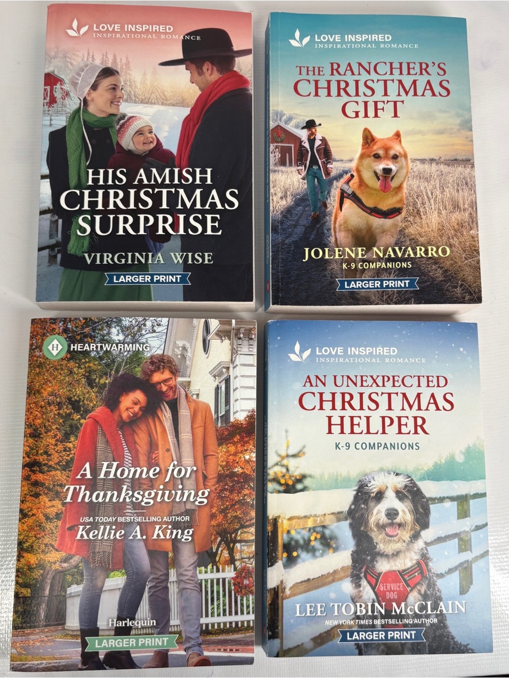 Lot of 4 Love Inspired Softcover Larger Print Books